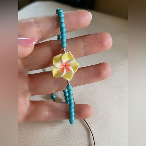 beaded boho anklet A546 - Picture 3 of 5